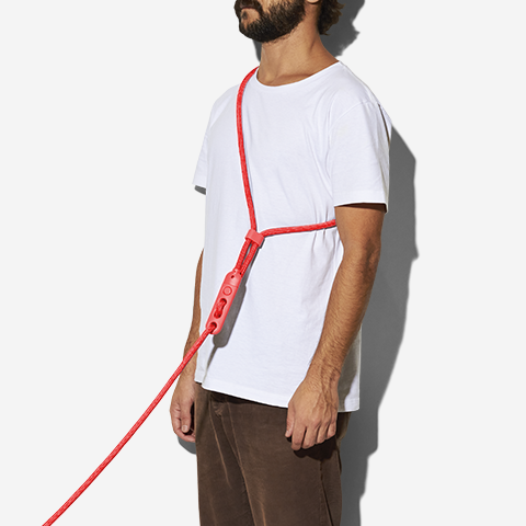 Hands Free Leash Neon Coral